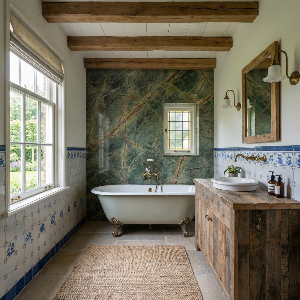 landelijke badkamer marmer